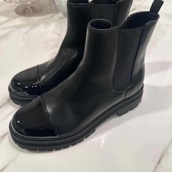 Marc Fisher Women's Pietror Lug-Sole Almond Toe Ankle Booties - Black Multi - Picture 5 of 8